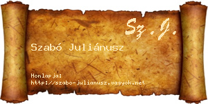 Szabó Juliánusz névjegykártya